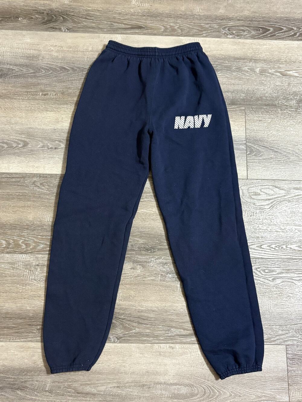 Vintage U.S. Navy Spellout Tapered Sweatpants Made In USA Retro - Men’s Small